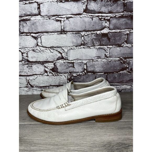 G.H. Bass Weejuns White Leather Moc Toe Penny Loafers Shoes Women Sz 8M US/39EU - Picture 14 of 16